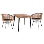 Αγόρασε ΣΕΤ 3ΤΜΧ ALLEGRA WICKER ΜΕ ΤΡΑΠΕΖΙ 80X80Χ78Υ ΜΠΕΖ & ΜΑΥΡΟ ΧΡΩΜΑ HM10481 σε μοναδική τιμή στο clickforshop.gr