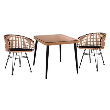 Αγόρασε ΣΕΤ 3ΤΜΧ ALLEGRA WICKER ΜΕ ΤΡΑΠΕΖΙ 80X80Χ78Υ ΜΠΕΖ & ΜΑΥΡΟ ΧΡΩΜΑ HM10481 σε μοναδική τιμή στο clickforshop.gr