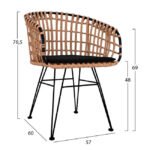 ΣΕΤ 3ΤΜΧ ALLEGRA WICKER ΜΕ ΤΡΑΠΕΖΙ 80X80Χ78Υ ΜΠΕΖ & ΜΑΥΡΟ ΧΡΩΜΑ HM10481 - Image 3