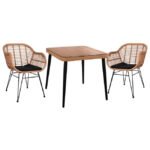 Αγόρασε ΣΕΤ 3ΤΜΧ ALLEGRA WICKER ΜΕ ΤΡΑΠΕΖΙ 80X80Χ78Υ ΜΠΕΖ & ΜΑΥΡΟ ΧΡΩΜΑ HM10483 σε μοναδική τιμή στο clickforshop.gr