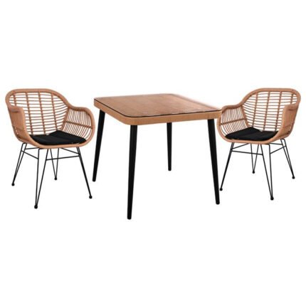 Αγόρασε ΣΕΤ 3ΤΜΧ ALLEGRA WICKER ΜΕ ΤΡΑΠΕΖΙ 80X80Χ78Υ ΜΠΕΖ & ΜΑΥΡΟ ΧΡΩΜΑ HM10483 σε μοναδική τιμή στο clickforshop.gr