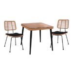 Αγόρασε ΣΕΤ 3ΤΜΧ ALLEGRA WICKER ΜΕ ΤΡΑΠΕΖΙ 80X80Χ78Υ ΜΠΕΖ & ΜΑΥΡΟ ΧΡΩΜΑ HM10485 σε μοναδική τιμή στο clickforshop.gr