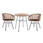 Αγόρασε ΣΕΤ 3ΤΜΧ ALLEGRA WICKER ΜΕ ΤΡΑΠΕΖΙ Φ70Χ74Υ ΜΠΕΖ & ΜΑΥΡΟ ΧΡΩΜΑ HM10474 σε μοναδική τιμή στο clickforshop.gr