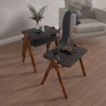 ΣΕΤ 3ΤΜΧ ΒΟΗΘΗΤΙΚΑ ΤΡΑΠΕΖΑΚΙΑ REACHER HM18176.02 ΜΕΛΑΜΙΝΗ ΣΕ ΚΑΡΥΔΙ-ΜΑΥΡΟ ΜΑΡΜΑΡΟ 40x30x40Υεκ. - Image 3