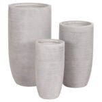 ΣΕΤ 3ΤΜΧ ΓΛΑΣΤΡΕΣ ΚΥΛΙΝΔΡΟΙ ΣΕΙΡΑ GARDENER HM4721 FIBERCLAY-ΧΡΩΜΑ CEMENT Φ42x78Υεκ - Image 2