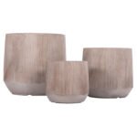 ΣΕΤ 3ΤΜΧ ΓΛΑΣΤΡΕΣ ΣΤΡΟΓΓΥΛΕΣ ΣΕΙΡΑ GARDENER HM4724 FIBERCLAY-ΧΡΩΜΑ CEMENT Φ55x55Υεκ - Image 2