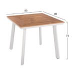 ΣΕΤ 3ΤΜΧ ΜΕ ΤΡΑΠΕΖΙ 80Χ80Χ73Υ & ΠΟΛΥΘΡΟΝΕΣ ΑΛΟΥΜΙΝΙΟΥ ΣΕ ΛΕΥΚΟ ΧΡΩΜΑ HM10537.01 - Image 2