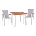 Αγόρασε ΣΕΤ 3ΤΜΧ ΜΕ ΤΡΑΠΕΖΙ 80Χ80Χ73Υ & ΠΟΛΥΘΡΟΝΕΣ ΑΛΟΥΜΙΝΙΟΥ ΣΕ ΛΕΥΚΟ ΧΡΩΜΑ HM10540.01 σε μοναδική τιμή στο clickforshop.gr