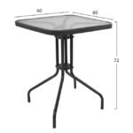 ΣΕΤ 3ΤΜΧ ΜΕ ΤΡΑΠΕΖΙ FIGO 60Χ60Χ72Υ & ΠΟΛΥΘΡΟΝΕΣ LAURA ΓΚΡΙ ΧΡΩΜΑ HM10468 - Image 2