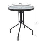 ΣΕΤ 3ΤΜΧ ΜΕ ΤΡΑΠΕΖΙ LIMA Φ60Χ70Υ & ΠΟΛΥΘΡΟΝΕΣ LAURA ΓΚΡΙ ΧΡΩΜΑ HM10467 - Image 2