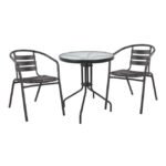 Αγόρασε ΣΕΤ 3ΤΜΧ ΜΕ ΤΡΑΠΕΖΙ LIMA Φ60Χ70Υ & ΠΟΛΥΘΡΟΝΕΣ LAURA ΓΚΡΙ ΧΡΩΜΑ HM10467 σε μοναδική τιμή στο clickforshop.gr