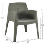ΣΕΤ 3ΤΜΧ ΠΟΛΥΠΡΟΠΥΛΕΝΙΟΥ SLEEK HM21267.05 ΤΡΑΠΕΖΑΚΙ & 2 ΠΟΛΥΘΡΟΝΕΣ-DARK OLIVE GREEN - Image 2