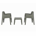 ΣΕΤ 3ΤΜΧ ΠΟΛΥΠΡΟΠΥΛΕΝΙΟΥ SLEEK HM21267.05 ΤΡΑΠΕΖΑΚΙ & 2 ΠΟΛΥΘΡΟΝΕΣ-DARK OLIVE GREEN - Image 4