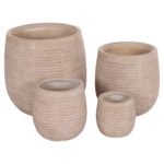 ΣΕΤ 4ΤΜΧ ΓΛΑΣΤΡΕΣ ΣΤΡΟΓΓΥΛΕΣ GARDENER HM4722 FIBERCLAY--IVORY CEMENT Φ54x54Υεκ - Image 2