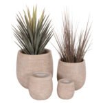 Αγόρασε ΣΕΤ 4ΤΜΧ ΓΛΑΣΤΡΕΣ ΣΤΡΟΓΓΥΛΕΣ GARDENER HM4722 FIBERCLAY--IVORY CEMENT Φ54x54Υεκ σε μοναδική τιμή στο clickforshop.gr