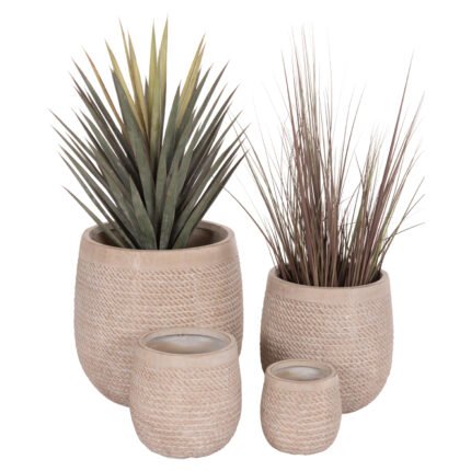 Αγόρασε ΣΕΤ 4ΤΜΧ ΓΛΑΣΤΡΕΣ ΣΤΡΟΓΓΥΛΕΣ GARDENER HM4722 FIBERCLAY--IVORY CEMENT Φ54x54Υεκ σε μοναδική τιμή στο clickforshop.gr
