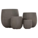 ΣΕΤ 4ΤΜΧ ΓΛΑΣΤΡΕΣ ΣΤΡΟΓΓΥΛΕΣ GARDENER HM4726 FIBERCLAY ΓΚΡΙΖΟΠΡΑΣΙΝΟ Φ52x55Υεκ - Image 2