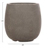 ΣΕΤ 4ΤΜΧ ΓΛΑΣΤΡΕΣ ΣΤΡΟΓΓΥΛΕΣ GARDENER HM4726 FIBERCLAY ΓΚΡΙΖΟΠΡΑΣΙΝΟ Φ52x55Υεκ - Image 6