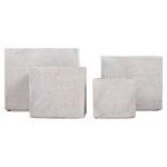 ΣΕΤ 4ΤΜΧ ΓΛΑΣΤΡΕΣ ΤΕΤΡΑΓΩΝΕΣ GARDENER HM4730 FIBERCLAY ΓΚΡΙ CEMENT 37x37x32Υεκ. - Image 2
