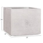 ΣΕΤ 4ΤΜΧ ΓΛΑΣΤΡΕΣ ΤΕΤΡΑΓΩΝΕΣ GARDENER HM4730 FIBERCLAY ΓΚΡΙ CEMENT 37x37x32Υεκ. - Image 3