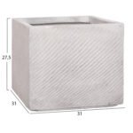 ΣΕΤ 4ΤΜΧ ΓΛΑΣΤΡΕΣ ΤΕΤΡΑΓΩΝΕΣ GARDENER HM4730 FIBERCLAY ΓΚΡΙ CEMENT 37x37x32Υεκ. - Image 4