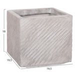 ΣΕΤ 4ΤΜΧ ΓΛΑΣΤΡΕΣ ΤΕΤΡΑΓΩΝΕΣ GARDENER HM4730 FIBERCLAY ΓΚΡΙ CEMENT 37x37x32Υεκ. - Image 6