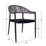 ΣΕΤ 5 ΤΜΧ ΑΛΟΥΜΙΝΙΟΥ ΜΕ ΤΡΑΠΕΖΙ 140Χ80Χ75,5Υ ΑΝΘΡΑΚΙ HM10519 - Image 3