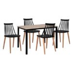 Αγόρασε ΣΕΤ 5 ΤΜΧ ΤΡΑΠΕΖΙ SONAMA ΜΕ ΜΑΥΡΑ ΠΟΔΙΑ & ΚΑΡΕΚΛΕΣ VANESSA ΜΑΥΡΕΣ HM11002.02 110x70x76 cm σε μοναδική τιμή στο clickforshop.gr