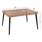 ΣΕΤ 5ΤΜΧ ALLEGRA WICKER ΜΕ ΤΡΑΠΕΖΙ 140X80Χ78Υ ΜΠΕΖ & ΜΑΥΡΟ ΧΡΩΜΑ HM10492 - Image 2