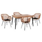 Αγόρασε ΣΕΤ 5ΤΜΧ ALLEGRA WICKER ΜΕ ΤΡΑΠΕΖΙ 140X80Χ78Υ ΜΠΕΖ & ΜΑΥΡΟ ΧΡΩΜΑ HM10490 σε μοναδική τιμή στο clickforshop.gr