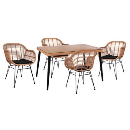 Αγόρασε ΣΕΤ 5ΤΜΧ ALLEGRA WICKER ΜΕ ΤΡΑΠΕΖΙ 140X80Χ78Υ ΜΠΕΖ & ΜΑΥΡΟ ΧΡΩΜΑ HM10490 σε μοναδική τιμή στο clickforshop.gr