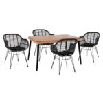 Αγόρασε ΣΕΤ 5ΤΜΧ ALLEGRA WICKER ΜΕ ΤΡΑΠΕΖΙ 140X80Χ78Υ ΜΠΕΖ & ΜΑΥΡΟ ΧΡΩΜΑ HM10508 σε μοναδική τιμή στο clickforshop.gr