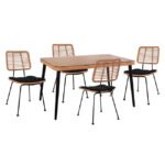 Αγόρασε ΣΕΤ 5ΤΜΧ ALLEGRA WICKER ΜΕ ΤΡΑΠΕΖΙ 140X80Χ78Υ ΜΠΕΖ & ΜΑΥΡΟ ΧΡΩΜΑ HM10492 σε μοναδική τιμή στο clickforshop.gr