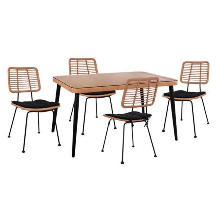 Αγόρασε ΣΕΤ 5ΤΜΧ ALLEGRA WICKER ΜΕ ΤΡΑΠΕΖΙ 140X80Χ78Υ ΜΠΕΖ & ΜΑΥΡΟ ΧΡΩΜΑ HM10492 σε μοναδική τιμή στο clickforshop.gr