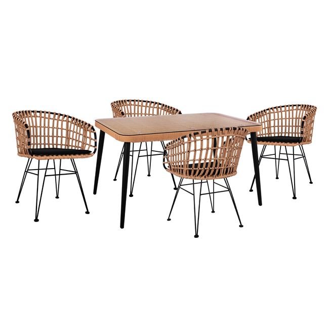 ΣΕΤ 5ΤΜΧ ALLEGRA WICKER ΜΕ ΤΡΑΠΕΖΙ 140X80Χ78Υ ΜΠΕΖ & ΜΑΥΡΟ ΧΡΩΜΑ HM10488 Αγόρασε ΣΕΤ 5ΤΜΧ ALLEGRA WICKER ΜΕ ΤΡΑΠΕΖΙ 140X80Χ78Υ ΜΠΕΖ & ΜΑΥΡΟ ΧΡΩΜΑ HM10488 σε μοναδική τιμή στο clickforshop.gr