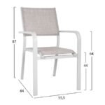 ΣΕΤ 5ΤΜΧ ΜΕ ΤΡΑΠΕΖΙ 120Χ80Χ75,5Υ & ΠΟΛΥΘΡΟΝΕΣ ΑΛΟΥΜΙΝΙΟΥ ΣΕ ΛΕΥΚΟ ΧΡΩΜΑ HM10523 - Image 3