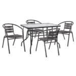 Αγόρασε ΣΕΤ 5ΤΜΧ ΜΕ ΤΡΑΠΕΖΙ ADAM 110Χ60Χ71Υ & ΠΟΛΥΘΡΟΝΕΣ LAURA ΓΚΡΙ ΧΡΩΜΑ HM10472 σε μοναδική τιμή στο clickforshop.gr