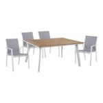 Αγόρασε ΣΕΤ 5ΤΜΧ ΤΡΑΠΕΖΙ ΑΛΟΥΜΙΝΙΟΥ & ΠΟΛΥΘΡΟΝΕΣ ΑΛΟΥΜΙΝΙΟΥ ΛΕΥΚΕΣ HM10599.01 σε μοναδική τιμή στο clickforshop.gr