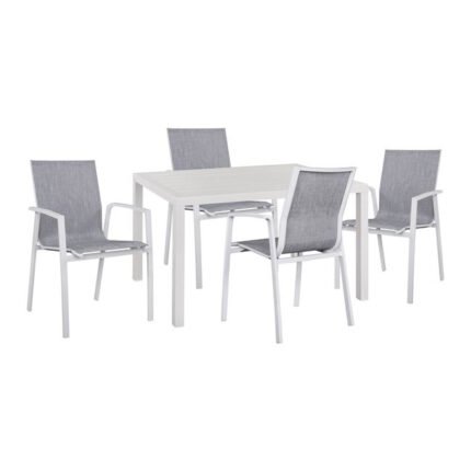 Αγόρασε ΣΕΤ 5ΤΜΧ ΤΡΑΠΕΖΙ ΑΛΟΥΜΙΝΙΟΥ & ΠΟΛΥΘΡΟΝΕΣ ΑΛΟΥΜΙΝΙΟΥ ΛΕΥΚΕΣ HM10595.01 σε μοναδική τιμή στο clickforshop.gr