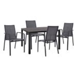 Αγόρασε ΣΕΤ 5ΤΜΧ ΤΡΑΠΕΖΙ ΑΛΟΥΜΙΝΙΟΥ & ΠΟΛΥΘΡΟΝΕΣ ΑΛΟΥΜΙΝΙΟΥ ΑΝΘΡΑΚΙ HM10595.02 σε μοναδική τιμή στο clickforshop.gr