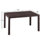 ΣΕΤ 5ΤΜΧ ΤΡΑΠΕΖΙ & ΚΑΡΕΚΛΕΣ ΠΟΛΥΠΡΟΠΥΛΕΝΙΟΥ RATTAN ΣΕ ΧΡΩΜΑ ΚΑΦΕ HM10575.03 - Image 2