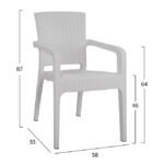 ΣΕΤ 5ΤΜΧ ΤΡΑΠΕΖΙ & ΚΑΡΕΚΛΕΣ ΠΟΛΥΠΡΟΠΥΛΕΝΙΟΥ RATTAN ΣΕ ΧΡΩΜΑ ΛΕΥΚΟ HM10576.04 - Image 3