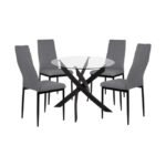 Αγόρασε ΣΕΤ 5ΤΜΧ ΤΡΑΠΕΖΙ ΜΑΥΡΟ & ΚΑΡΕΚΛΕΣ LADY ΓΚΡΙ ΧΡΩΜΑ ΜΕΤΑΛΛΙΚΑ HM11071 42