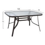 ΣΕΤ 5ΤΜΧ ΤΡΑΠΕΖΙ ΜΕΤΑΛΛΙΚΟ ΚΑΦΕ 120X70Χ72 ΜΕ 4 ΚΑΡΕΚΛΕΣ ΚΑΦΕ WICKER HM5207 - Image 2