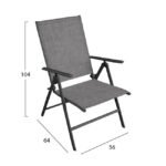 ΣΕΤ 5ΤΜΧ ΤΡΑΠΕΖΙ ΜΕΤΑΛΛΙΚΟ & ΠΤΥΣΣΟΜΕΝΕΣ ΚΑΡΕΚΛΕΣ ΓΚΡΙ  HM10558.01 - Image 3