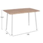 ΣΕΤ 5ΤΜΧ ΤΡΑΠΕΖΙ SONAMA & ΚΑΡΕΚΛΕΣ ΠΟΛΥΠΡΟΠΥΛΕΝΙΟΥ ΛΕΥΚΕΣ ΜΕΤΑΛΛΙΚΑ ΠΟΔΙΑ HM11025.01 - Image 2