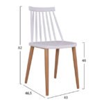 ΣΕΤ 5ΤΜΧ ΤΡΑΠΕΖΙ SONAMA & ΚΑΡΕΚΛΕΣ VANESSA ΛΕΥΚΟ ΧΡΩΜΑ ΜΕΤΑΛΛΙΚΑ ΠΟΔΙΑ HM11024.01 120x70x76.5 cm - Image 3