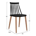 ΣΕΤ 5ΤΜΧ ΤΡΑΠΕΖΙ 140x80x76 cm SONAMA & ΚΑΡΕΚΛΕΣ VANESSA ΜΑΥΡΕΣ ΜΕΤΑΛΛΙΚΑ ΠΟΔΙΑ HM11037 - Image 3