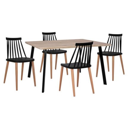 Αγόρασε ΣΕΤ 5ΤΜΧ ΤΡΑΠΕΖΙ 140x80x76 cm SONAMA & ΚΑΡΕΚΛΕΣ VANESSA ΜΑΥΡΕΣ ΜΕΤΑΛΛΙΚΑ ΠΟΔΙΑ HM11037 σε μοναδική τιμή στο clickforshop.gr