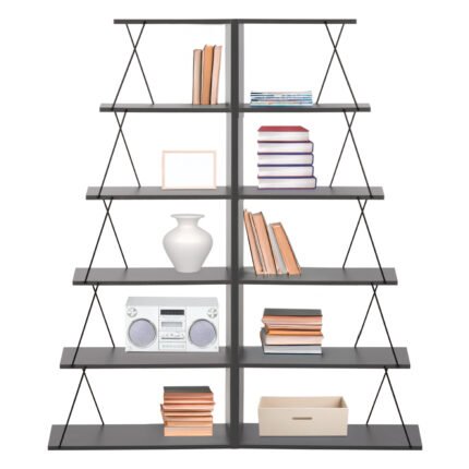 Αγόρασε ΣΕΤ ΒΙΒΛΙΟΘΗΚΕΣ 2ΤΜΧ MINI TARS HM11772.20 ΜΕΛΑΜΙΝΗ ΓΚΡΙ-ΜΑΥΡΟ 65x24x146Υεκ.(x2) σε μοναδική τιμή στο clickforshop.gr